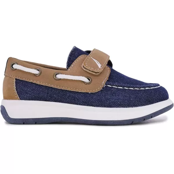 Nautica Kids Boys Loafers Casual One Strap Boat Shoes  ToddlerLittle KidTetondenim Tan