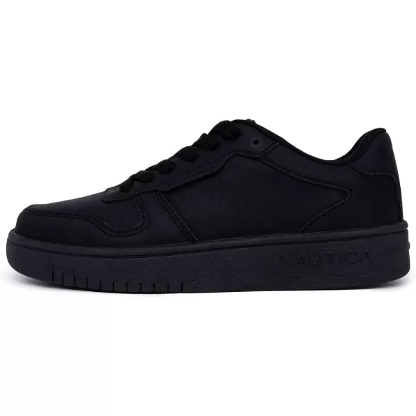 Nautica Kids Boys LowTop LaceUp Fashion Sneakers Stylish Dress Shoes for Youth  Ideal for Tennis and Walking Big KidLittle KidBlack Monochrome