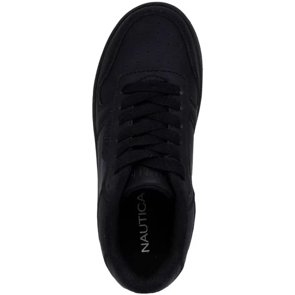 Nautica Kids Boys LowTop LaceUp Fashion Sneakers Stylish Dress Shoes for Youth  Ideal for Tennis and Walking Big KidLittle KidBlack Monochrome