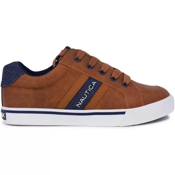 Nautica Kids Boys LowTop LaceUp Fashion Sneakers Stylish Dress Shoes for Youth  Ideal for Tennis and Walking Big KidLittle KidTan Adish