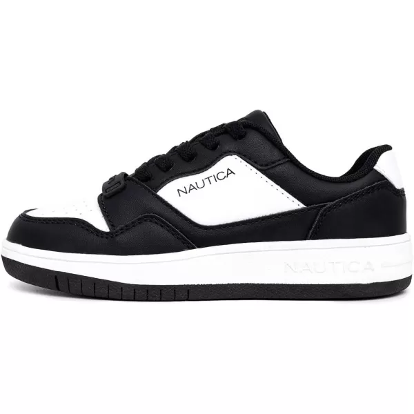 Nautica Kids Boys LowTop LaceUp Fashion Sneakers Stylish Dress Shoes for Youth  Ideal for Tennis and Walking Big KidLittle KidWhite Blackseaspray