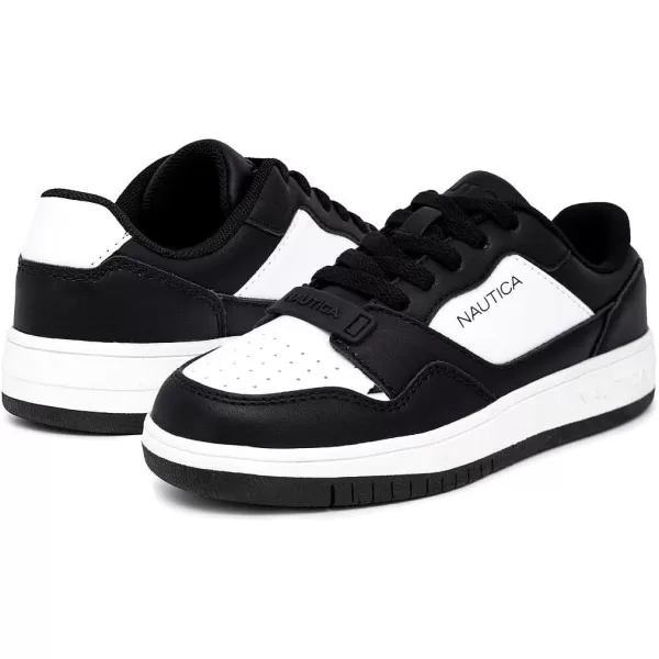 Nautica Kids Boys LowTop LaceUp Fashion Sneakers Stylish Dress Shoes for Youth  Ideal for Tennis and Walking Big KidLittle KidWhite Blackseaspray