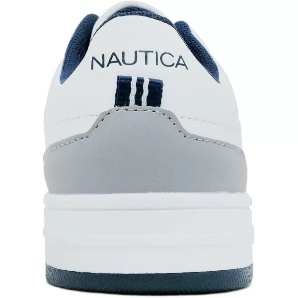 Nautica Kids Boys LowTop LaceUp Fashion Sneakers Stylish Dress Shoes for Youth  Ideal for Tennis and Walking Big KidLittle KidWhite Grey Ryerson