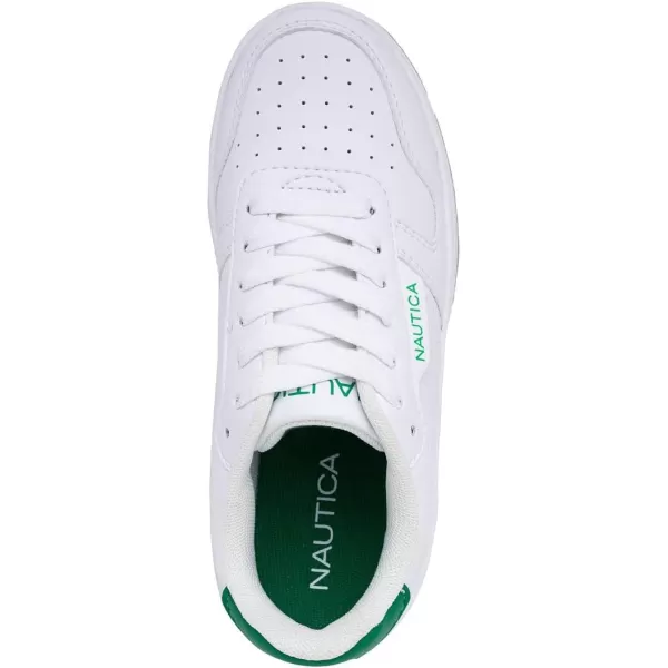 Nautica Kids Boys LowTop LaceUp Fashion Sneakers Stylish Dress Shoes for Youth  Ideal for Tennis and Walking Big KidLittle KidWhite Lucky Gum