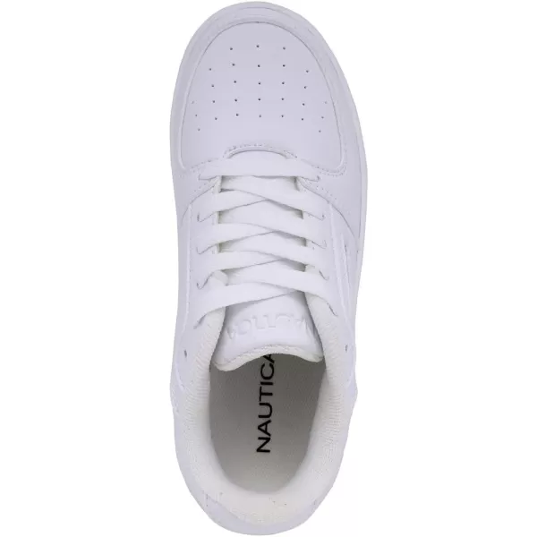 Nautica Kids Boys LowTop LaceUp Fashion Sneakers Stylish Dress Shoes for Youth  Ideal for Tennis and Walking Big KidLittle KidWhite Mono
