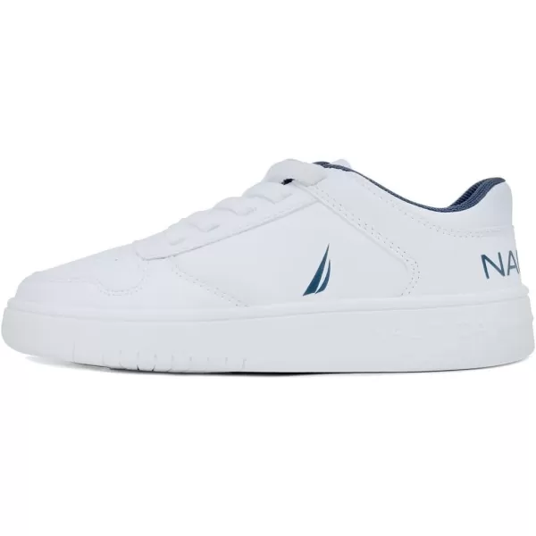 Nautica Kids Boys LowTop LaceUp Fashion Sneakers Stylish Dress Shoes for Youth  Ideal for Tennis and Walking Big KidLittle KidWhite Navy Pop Caraoni