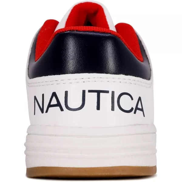 Nautica Kids Boys LowTop LaceUp Fashion Sneakers Stylish Dress Shoes for Youth  Ideal for Tennis and Walking Big KidLittle KidWhite Navy Red Apure