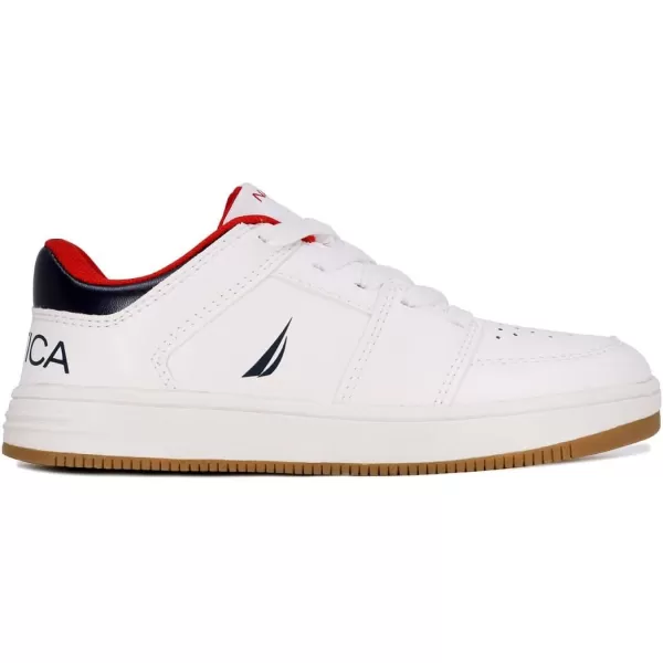 Nautica Kids Boys LowTop LaceUp Fashion Sneakers Stylish Dress Shoes for Youth  Ideal for Tennis and Walking Big KidLittle KidWhite Navy Red Apure