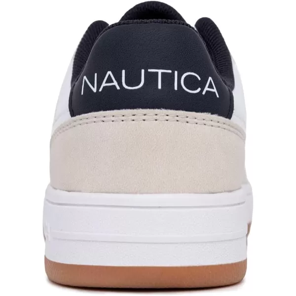 Nautica Kids Boys LowTop LaceUp Fashion Sneakers Stylish Dress Shoes for Youth  Ideal for Tennis and Walking Big KidLittle KidWhite Navy Salgado