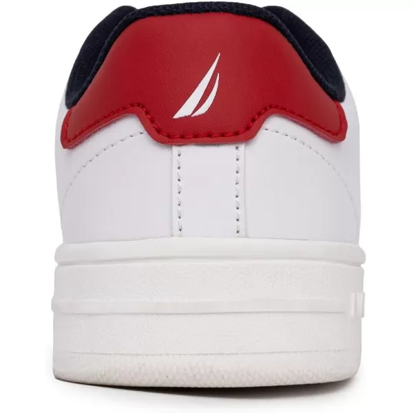 Nautica Kids Boys LowTop LaceUp Fashion Sneakers Stylish Dress Shoes for Youth  Ideal for Tennis and Walking Big KidLittle KidWhite Red Navynoven