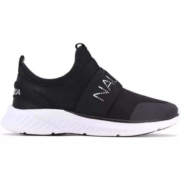 Nautica Kids Boys Youth Athletic Fashion Sneaker Running Shoe Slip On Little KidBig KidBlack Metallicpasig