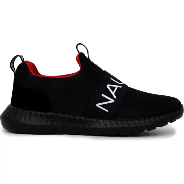Nautica Kids Boys Youth Athletic Fashion Sneaker Running Shoe Slip On Little KidBig KidBlack Solid Red