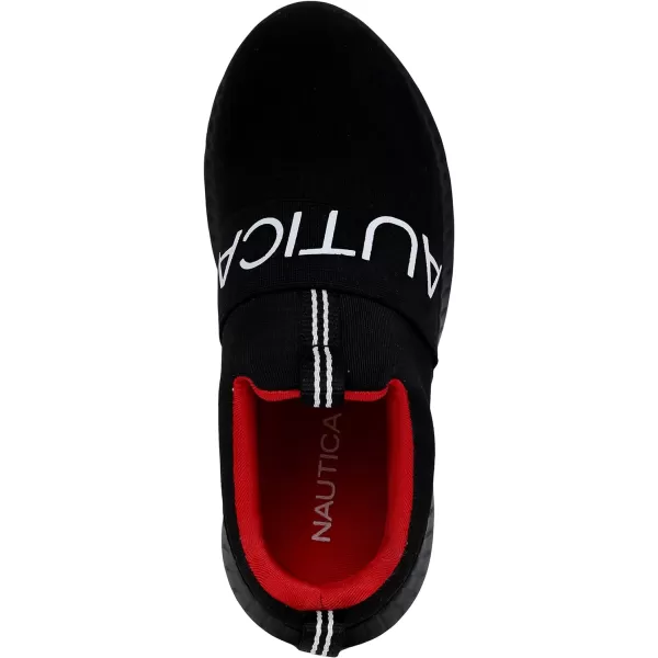 Nautica Kids Boys Youth Athletic Fashion Sneaker Running Shoe Slip On Little KidBig KidBlack Solid Red
