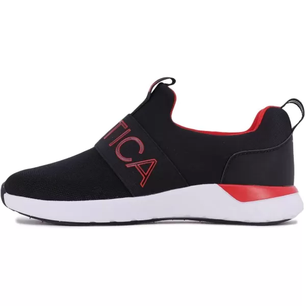 Nautica Kids Boys Youth Athletic Fashion Sneaker Running Shoe Slip On Little KidBig KidCanvey Outlineblack Red Pop