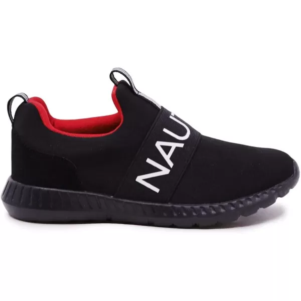 Nautica Kids Boys Youth Athletic Fashion Sneaker Running Shoe Slip On Little KidBig KidSolid Black Red