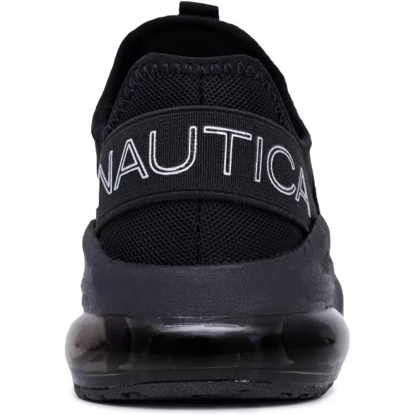 Nautica Kids Casual Air Bubble Fashion Sneakers Walking ShoesLightweight Joggers BoysGirls Bungee SlipOnLace Up Little KidBig KidBlack Monosteam Rock