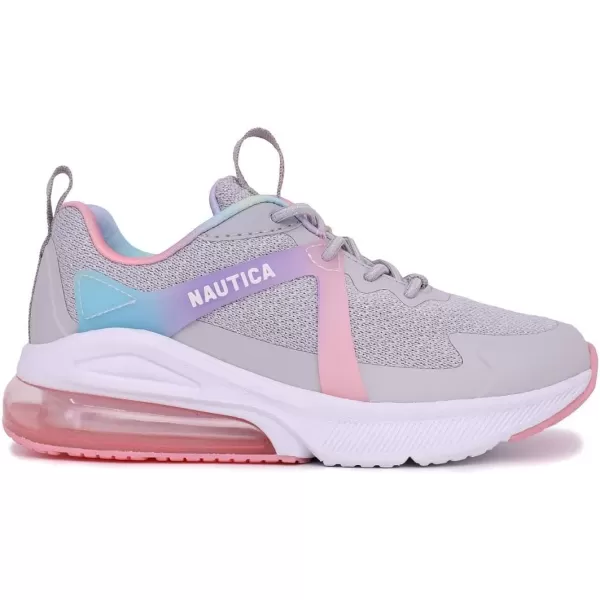 Nautica Kids Casual Air Bubble Fashion Sneakers Walking ShoesLightweight Joggers BoysGirls Bungee SlipOnLace Up Little KidBig KidGrey Pink Sparkle