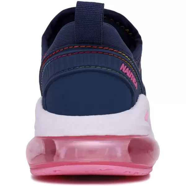 Nautica Kids Casual Air Bubble Fashion Sneakers Walking ShoesLightweight Joggers BoysGirls Bungee SlipOnLace Up Little KidBig KidNavy Bright Stripe