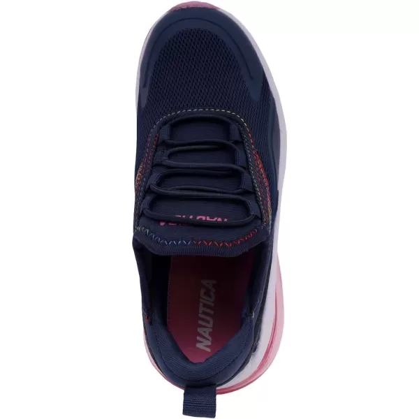 Nautica Kids Casual Air Bubble Fashion Sneakers Walking ShoesLightweight Joggers BoysGirls Bungee SlipOnLace Up Little KidBig KidNavy Bright Stripe