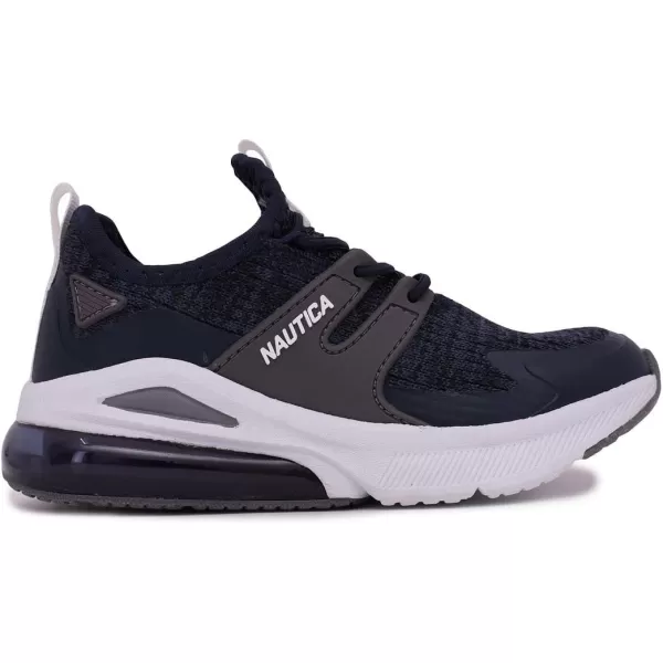 Nautica Kids Casual Air Bubble Fashion Sneakers Walking ShoesLightweight Joggers BoysGirls Bungee SlipOnLace Up Little KidBig KidNavy Charcoal