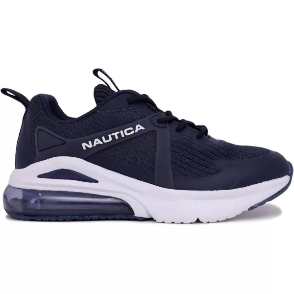 Nautica Kids Casual Air Bubble Fashion Sneakers Walking ShoesLightweight Joggers BoysGirls Bungee SlipOnLace Up Little KidBig KidNavy White