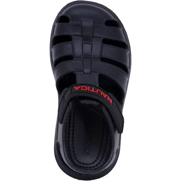 Nautica Kids ClosedToe Outdoor Sport Casual Sandals  Lightweight Comfortable Eva Toddler Play Water Shoe SplashestBoy  Girl Little KidToddlerBlackRed