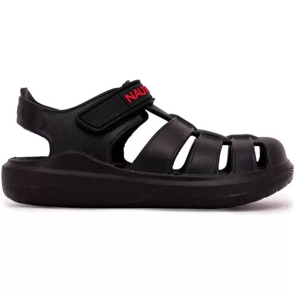 Nautica Kids ClosedToe Outdoor Sport Casual Sandals  Lightweight Comfortable Eva Toddler Play Water Shoe SplashestBoy  Girl Little KidToddlerBlackRed