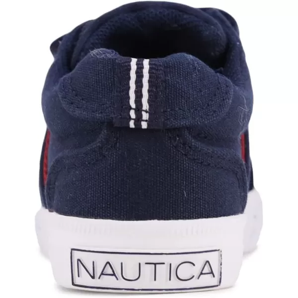 Nautica Kids Double Strap Sneakers  Casual Athletic Shoes for Boys and Girls  Durable and Comfortable Fit for Toddlers and Little KidsNavy Canvas