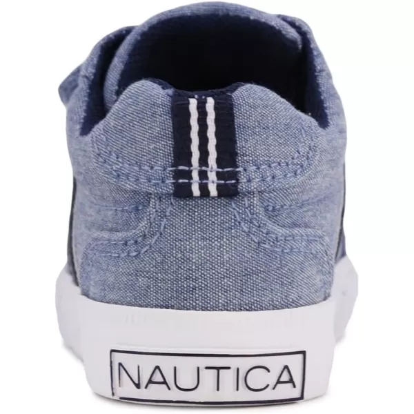 Nautica Kids Double Strap Sneakers  Casual Athletic Shoes for Boys and Girls  Durable and Comfortable Fit for Toddlers and Little KidsNavy Chambray