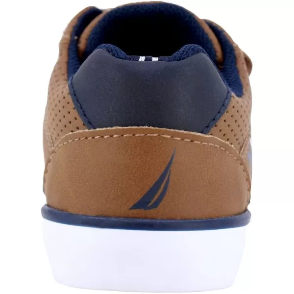 Nautica Kids Double Strap Sneakers  Casual Athletic Shoes for Boys and Girls  Durable and Comfortable Fit for Toddlers and Little KidsTan Navy Pop