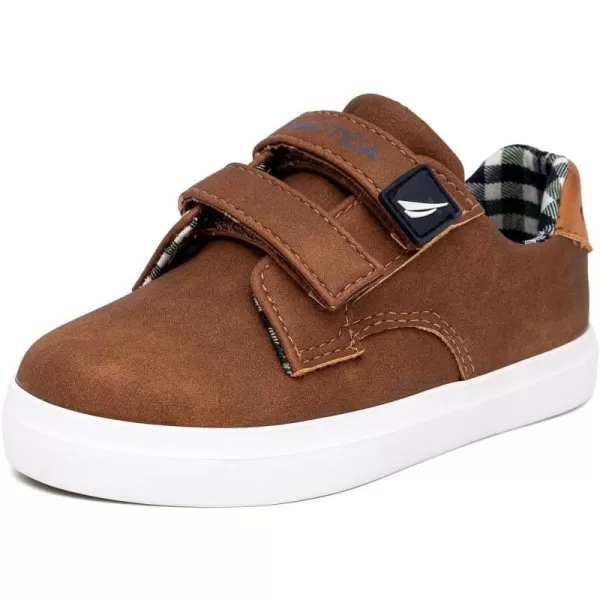 Nautica Kids Double Strap Sneakers  Casual Athletic Shoes for Boys and Girls  Durable and Comfortable Fit for Toddlers and Little KidsTan Smoothames