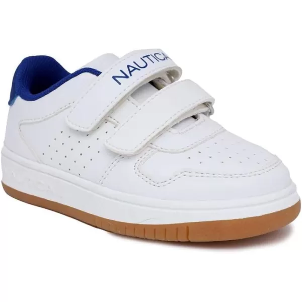 Nautica Kids Double Strap Sneakers  Casual Athletic Shoes for Boys and Girls  Durable and Comfortable Fit for Toddlers and Little KidsWhite Colbaltstafford