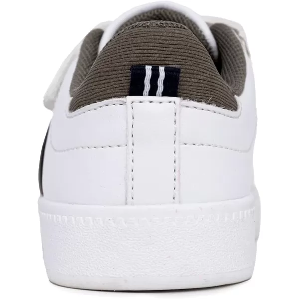 Nautica Kids Double Strap Sneakers  Casual Athletic Shoes for Boys and Girls  Durable and Comfortable Fit for Toddlers and Little KidsWhite Olivescott