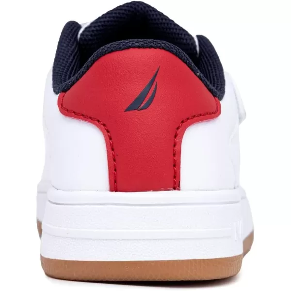 Nautica Kids Double Strap Sneakers  Casual Athletic Shoes for Boys and Girls  Durable and Comfortable Fit for Toddlers and Little KidsWhite Red Gumstafford