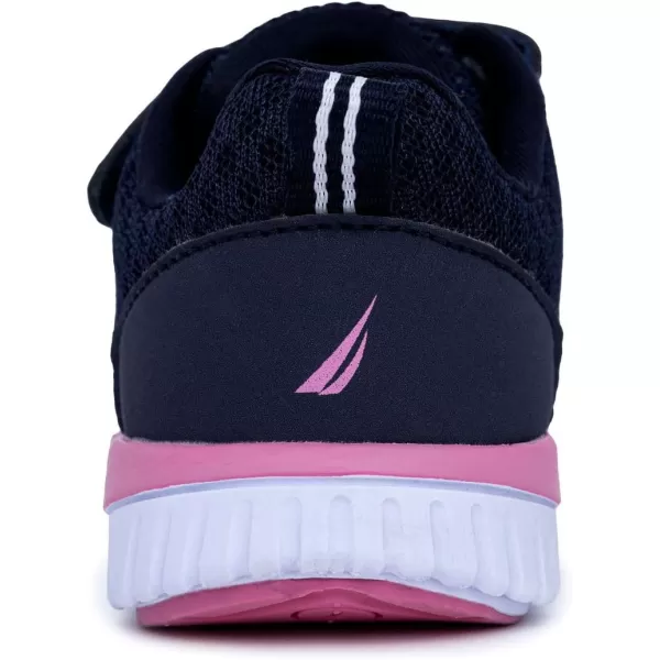 Nautica Kids Fashion Sneaker Athletic School Running Shoe with One Strap Boys  GirlsToddlerLittle KidNavy Heather Pink