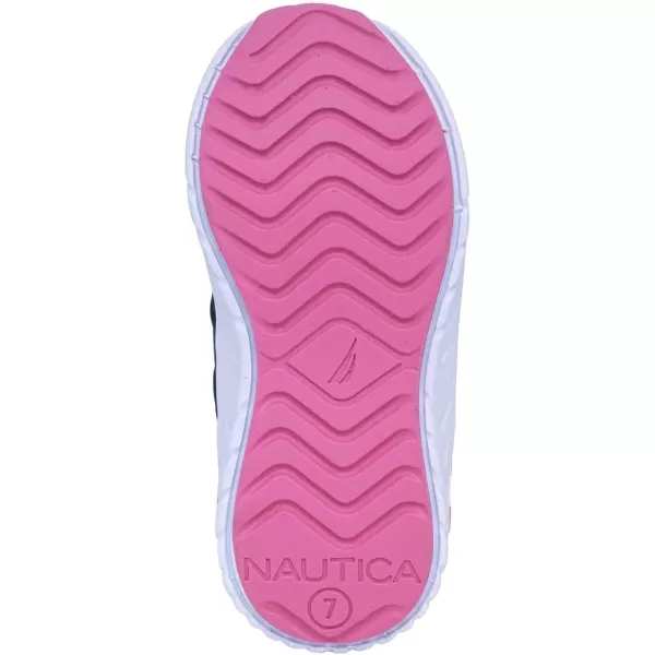 Nautica Kids Fashion Sneaker Athletic School Running Shoe with One Strap Boys  GirlsToddlerLittle KidNavy Heather Pink