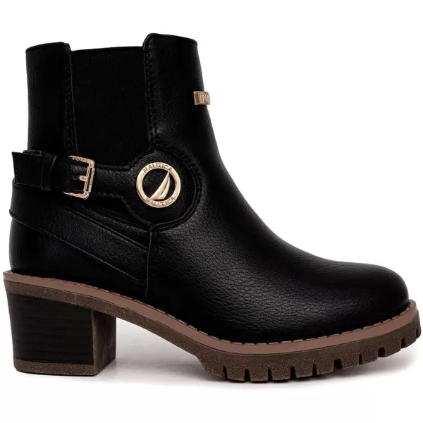 Nautica Kids Girls Ankle Bootie With Side Buckle and Zipper Dress Boot Youth Toddler LittleBig KidsHickory Black