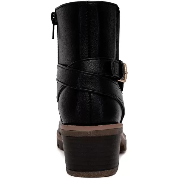 Nautica Kids Girls Ankle Bootie With Side Buckle and Zipper Dress Boot Youth Toddler LittleBig KidsHickory Black