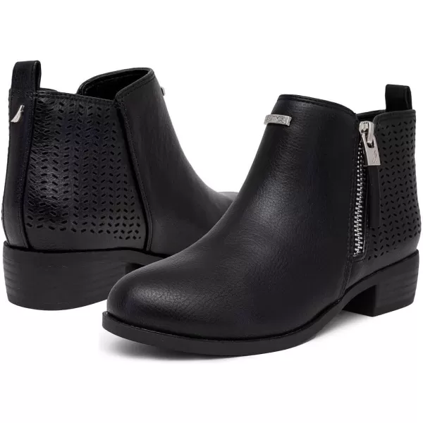 Nautica Kids Girls Ankle Bootie With Side Buckle and Zipper Dress Boot Youth Toddler LittleBig KidsInara Black