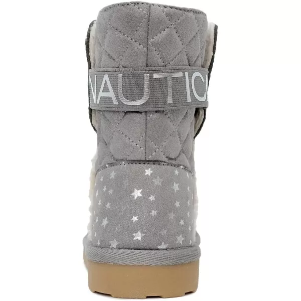 Nautica Kids Girls Boot With Sherpa Fur For Snow And WinterWarm Ankle Slipper Bootie Big Kid  Little Kid  ToddlerSilver Sparkle