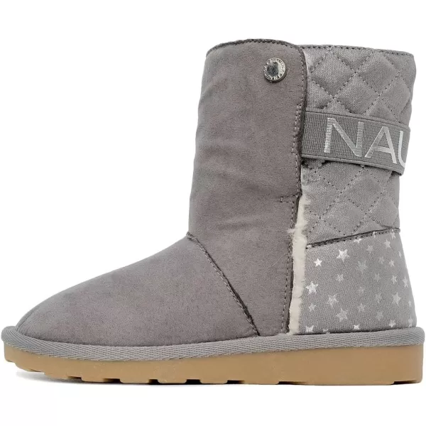 Nautica Kids Girls Boot With Sherpa Fur For Snow And WinterWarm Ankle Slipper Bootie Big Kid  Little Kid  ToddlerSilver Sparkle