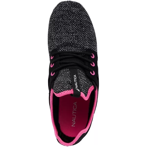 Nautica Kids Girls Metallic Fashion Sneaker LaceUp Athletic Running Shoe I kappil I Big Kid  Little Kid  ToddlerBlack Neo Pinkprimage