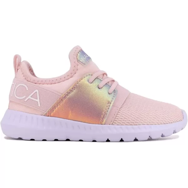 Nautica Kids Girls Metallic Fashion Sneaker LaceUp Athletic Running Shoe I kappil I Big Kid  Little Kid  ToddlerDusty Pink Mesh Iridescent