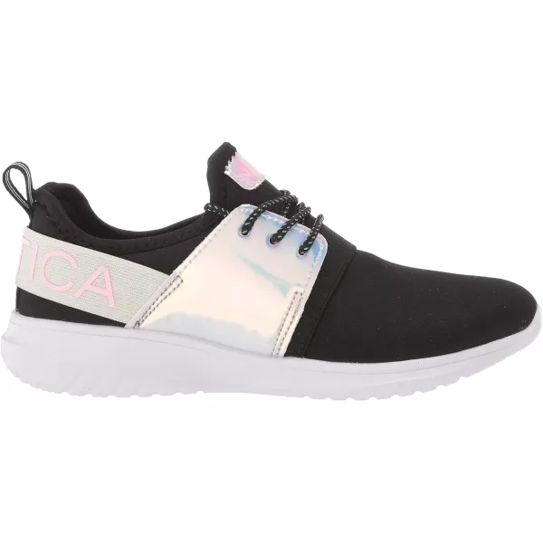 Nautica Kids Girls Metallic Fashion Sneaker LaceUp Athletic Running Shoe I kappil I Big Kid  Little Kid  ToddlerIridescent Black