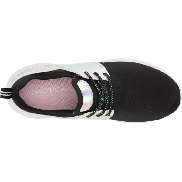 Nautica Kids Girls Metallic Fashion Sneaker LaceUp Athletic Running Shoe I kappil I Big Kid  Little Kid  ToddlerIridescent Black