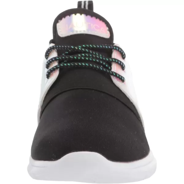 Nautica Kids Girls Metallic Fashion Sneaker LaceUp Athletic Running Shoe I kappil I Big Kid  Little Kid  ToddlerIridescent Black