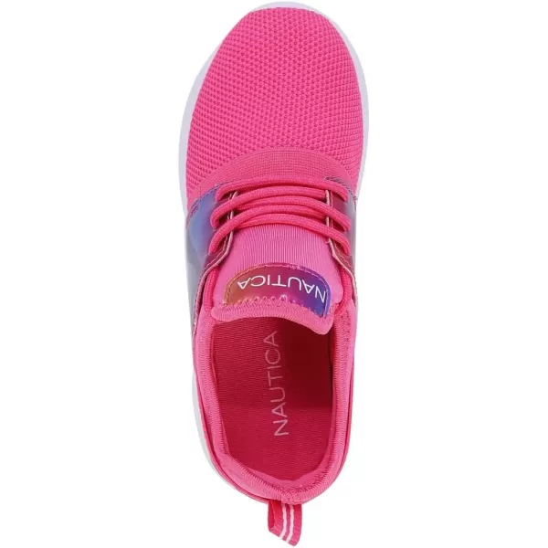 Nautica Kids Girls Metallic Fashion Sneaker LaceUp Athletic Running Shoe I kappil I Big Kid  Little Kid  ToddlerIridescent Fuchsia Rainbow