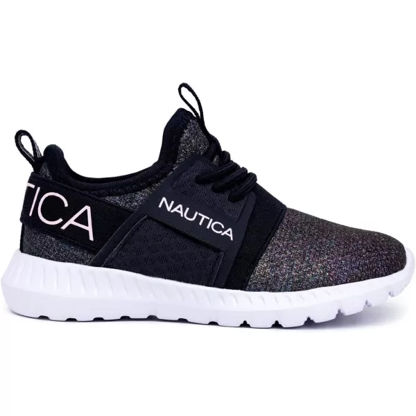 Nautica Kids Girls Metallic Fashion Sneaker LaceUp Athletic Running Shoe I kappil I Big Kid  Little Kid  ToddlerKappil 4navy Oil Slick