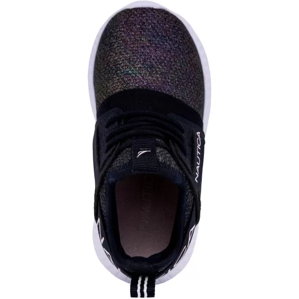 Nautica Kids Girls Metallic Fashion Sneaker LaceUp Athletic Running Shoe I kappil I Big Kid  Little Kid  ToddlerKappil 4navy Oil Slick