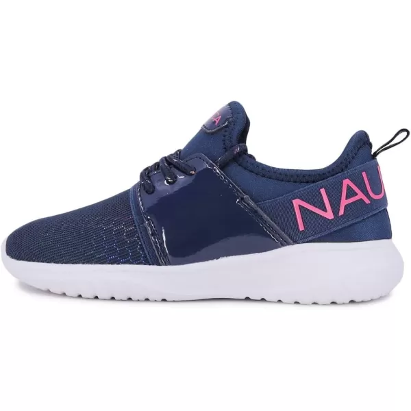 Nautica Kids Girls Metallic Fashion Sneaker LaceUp Athletic Running Shoe I kappil I Big Kid  Little Kid  ToddlerNavy Metallic